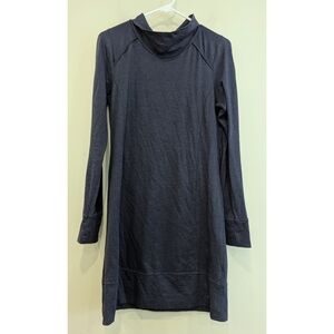 Toad&Co Blue Aurora Long Sleeve Organic Cotton Blend Dress Size Medium